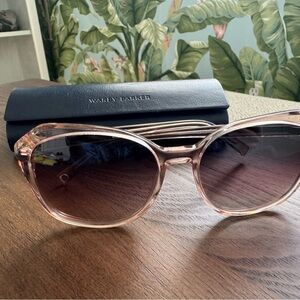 Warby Parker Translucent Pink Round-Edge Sunglasses with Brown Gradient Lenses